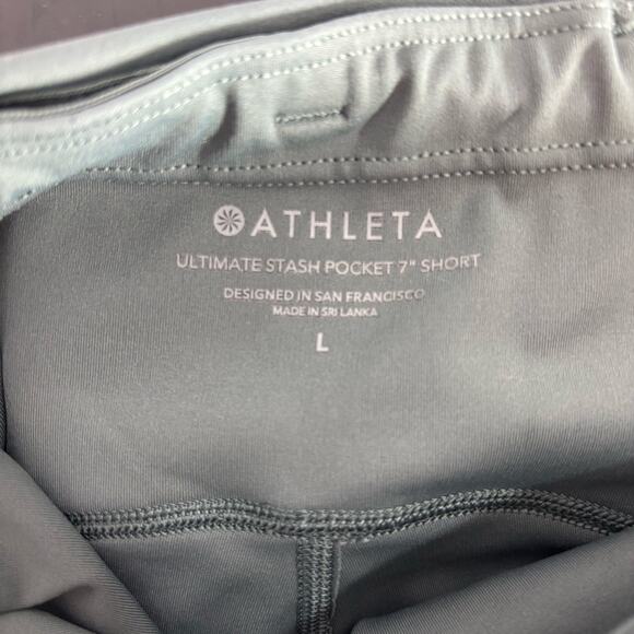 Athleta Interval 5” Shorts Black Size Large L Moisture-Wicking Athletic - Picture 5 of 6